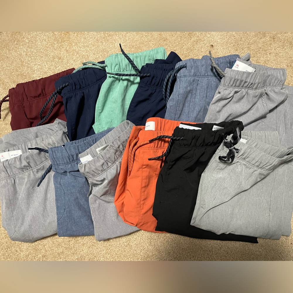 12 pairs of old navy tech shorts quick dry
